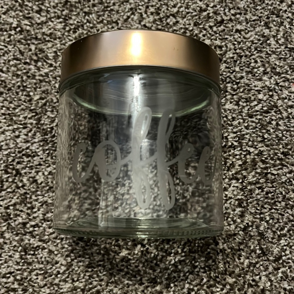 Etched coffee canister